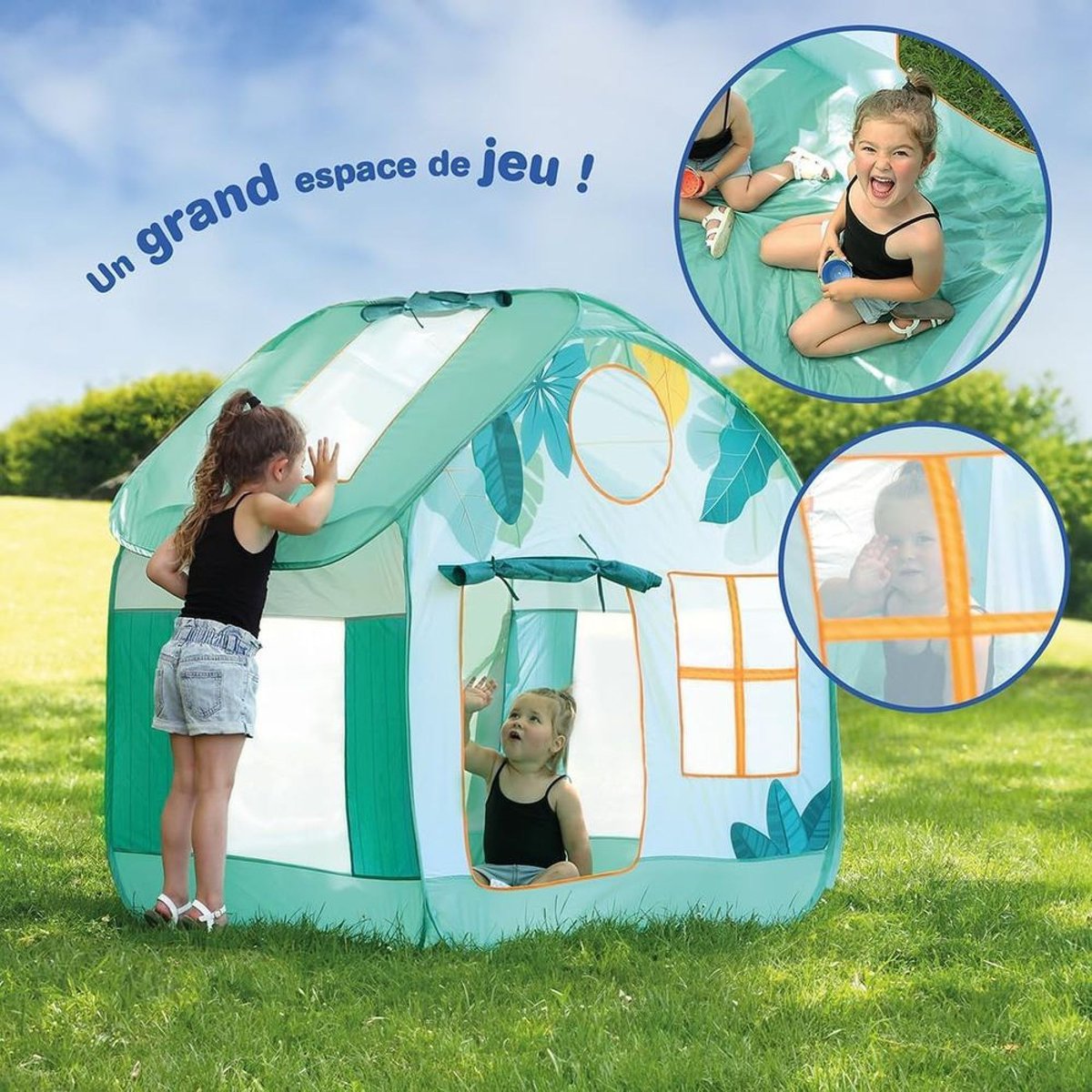 Maison tente de jeu Cottage XXL d'extérieur pour enfant couleur unique, LUDIMOUSSE