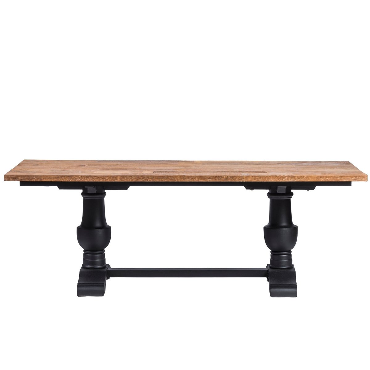 Table à manger rectangulaire en teck piétement noir poutre L260 - DALILA noir, HELLIN, DEPUIS 1862