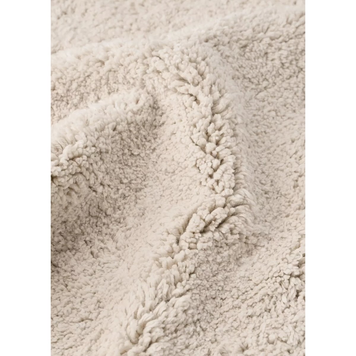 Tapis de salle de bain en coton à bord ondulé contrasté corail, MANGO HOME