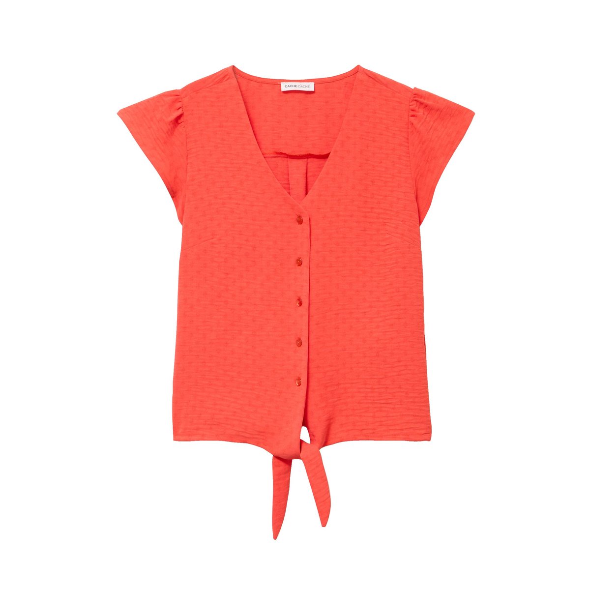 Blouse manches courtes orange foncé, CACHE CACHE