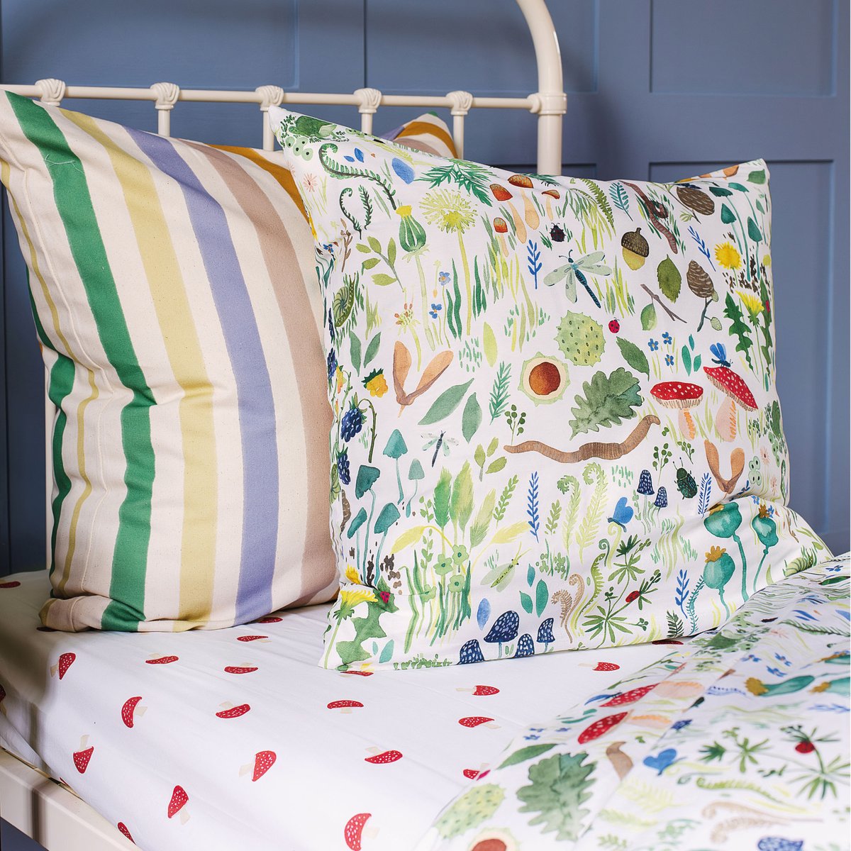 Parure de lit imprimée 100% coton, FAUNE ET FLORE multicolore, WEE BLUE BELL