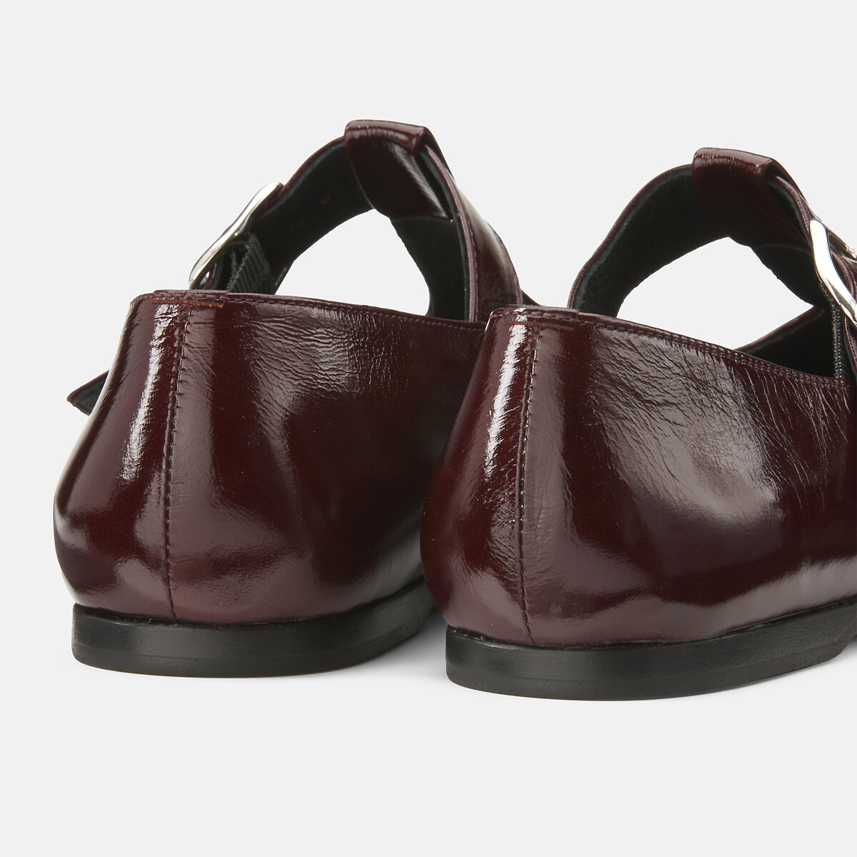 Leather Ballet Flats burgundy, LA REDOUTE COLLECTIONS