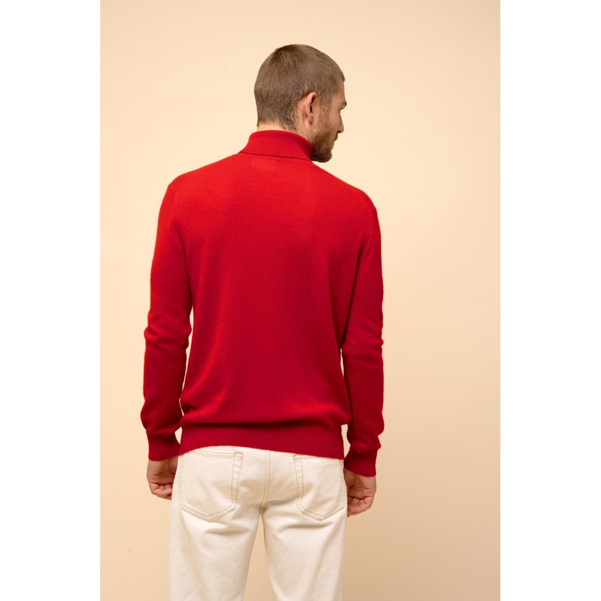 Pull Col Roulé Rouge Connor rouge, JUST CASHMERE