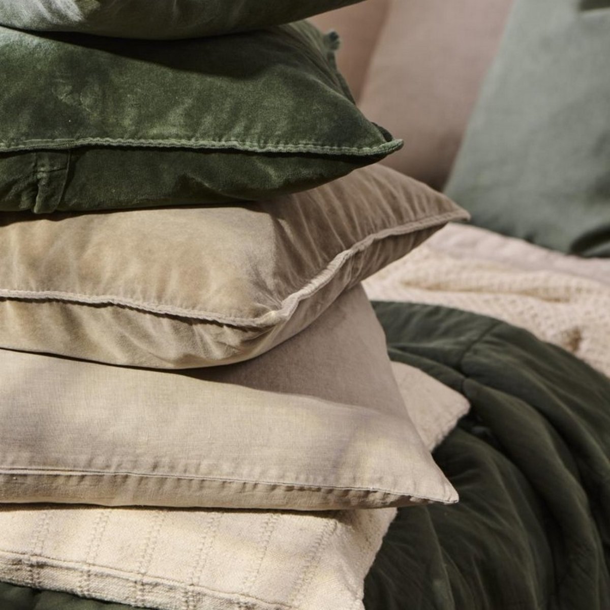 Housse de coussin velours beige, IB LAURSEN
