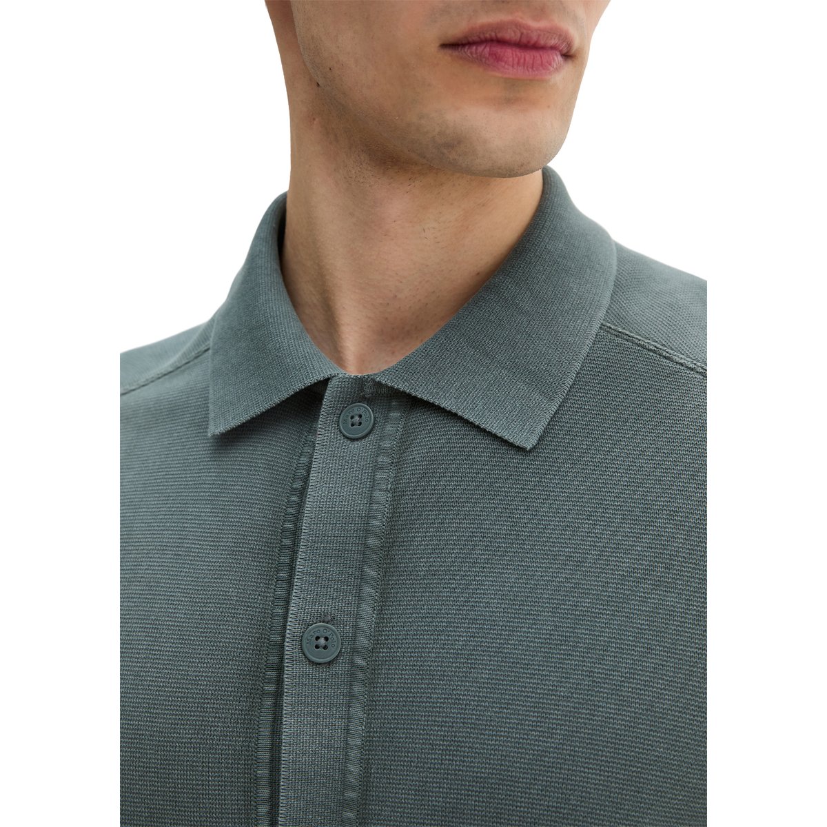 T-shirt en tricot regular en coton biologique certifié gris foncé, MARC O'POLO