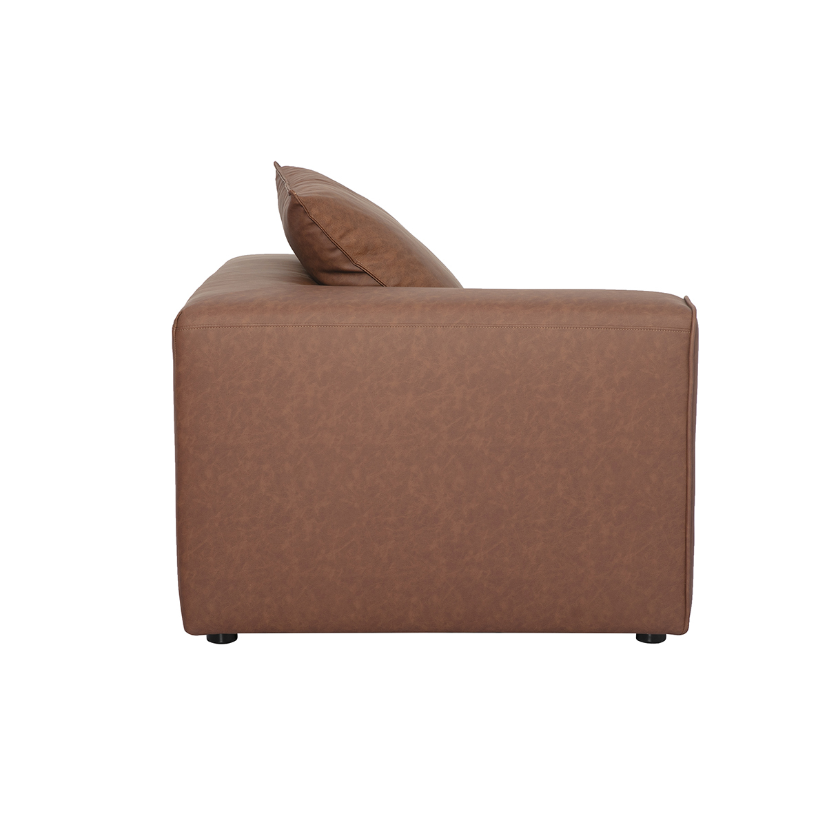 Module d'angle gauche pour canapé en cuir marron FERGUS marron, MILIBOO