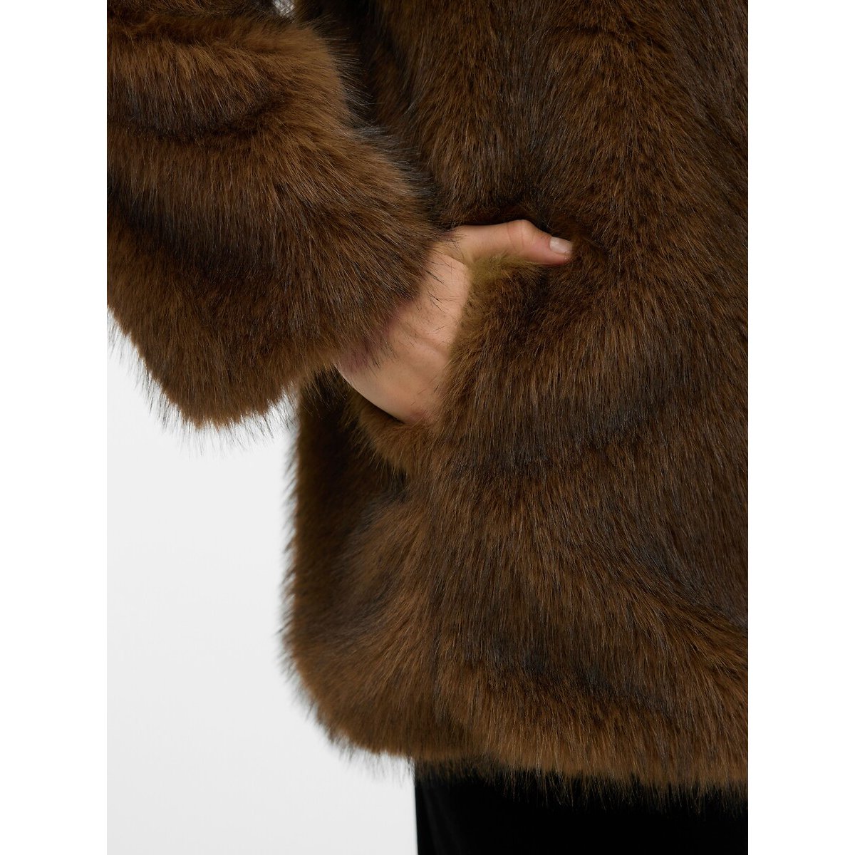 Cappotto in finta pelliccia marrone, VERO MODA