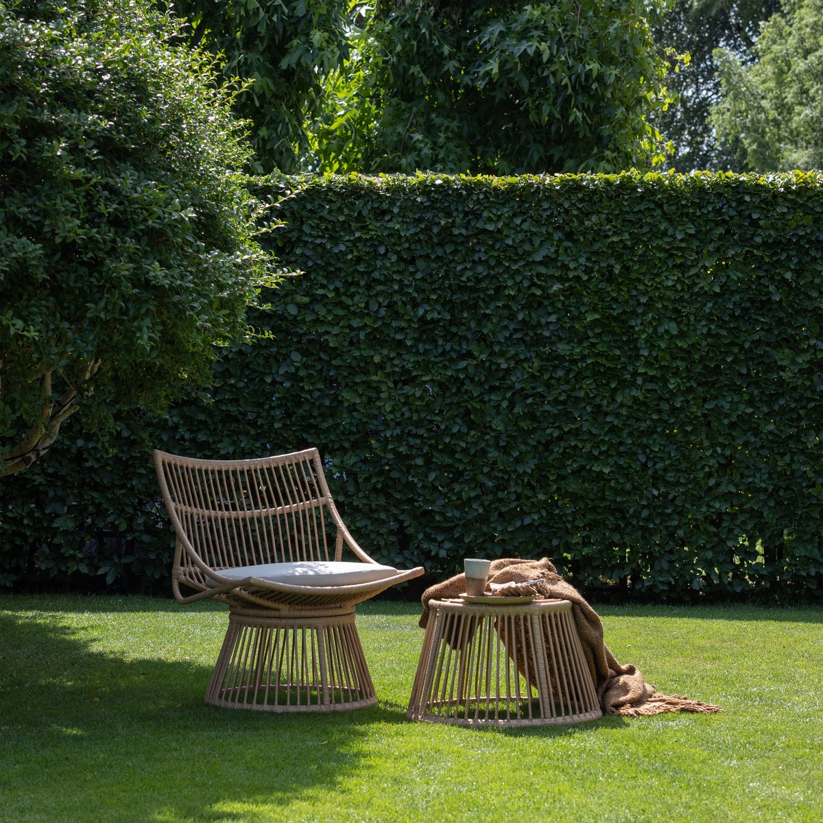 Fauteuil en wicker ALATNA beige, WOOOD