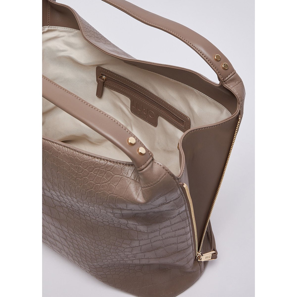 Grand sac cabas effet croco moka, LIU JO