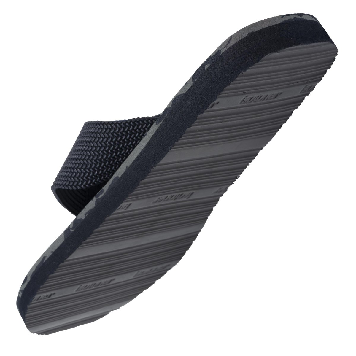 Tongs très confortables, tiges larges bleu marine, ISOTONER