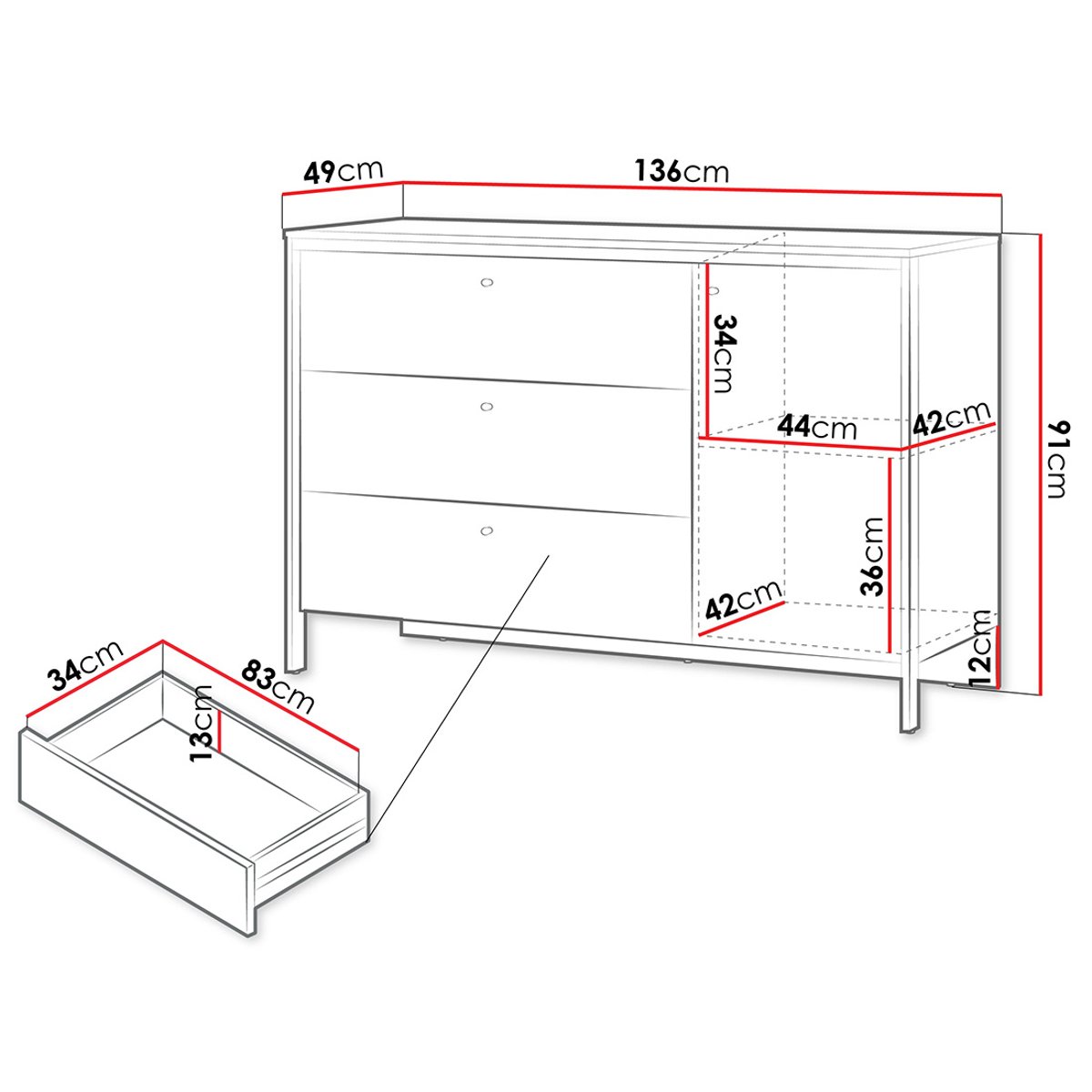 Commode -  KIMI beige, BEST MOBILIER