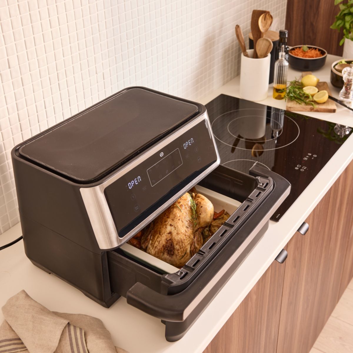 Friteuse sans huile EAF5 ,Noir, Flex Megazone XXL 11L couleur unique, ESSENTIEL B
