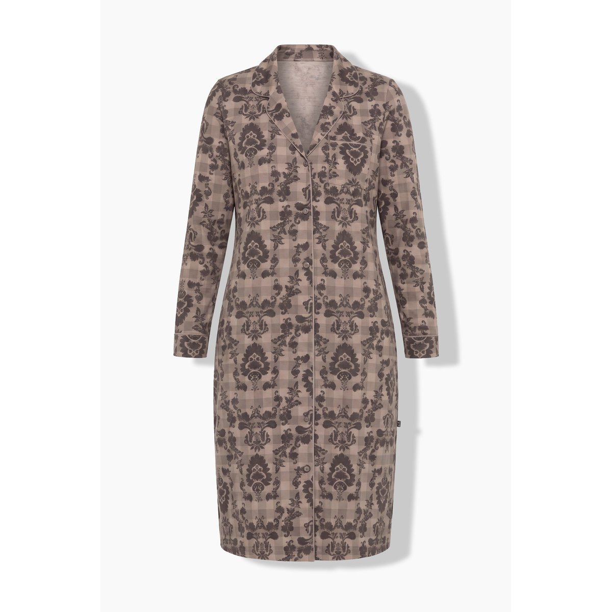 Chemise de nuit, carreaux / motifs marron pin, ULLA POPKEN
