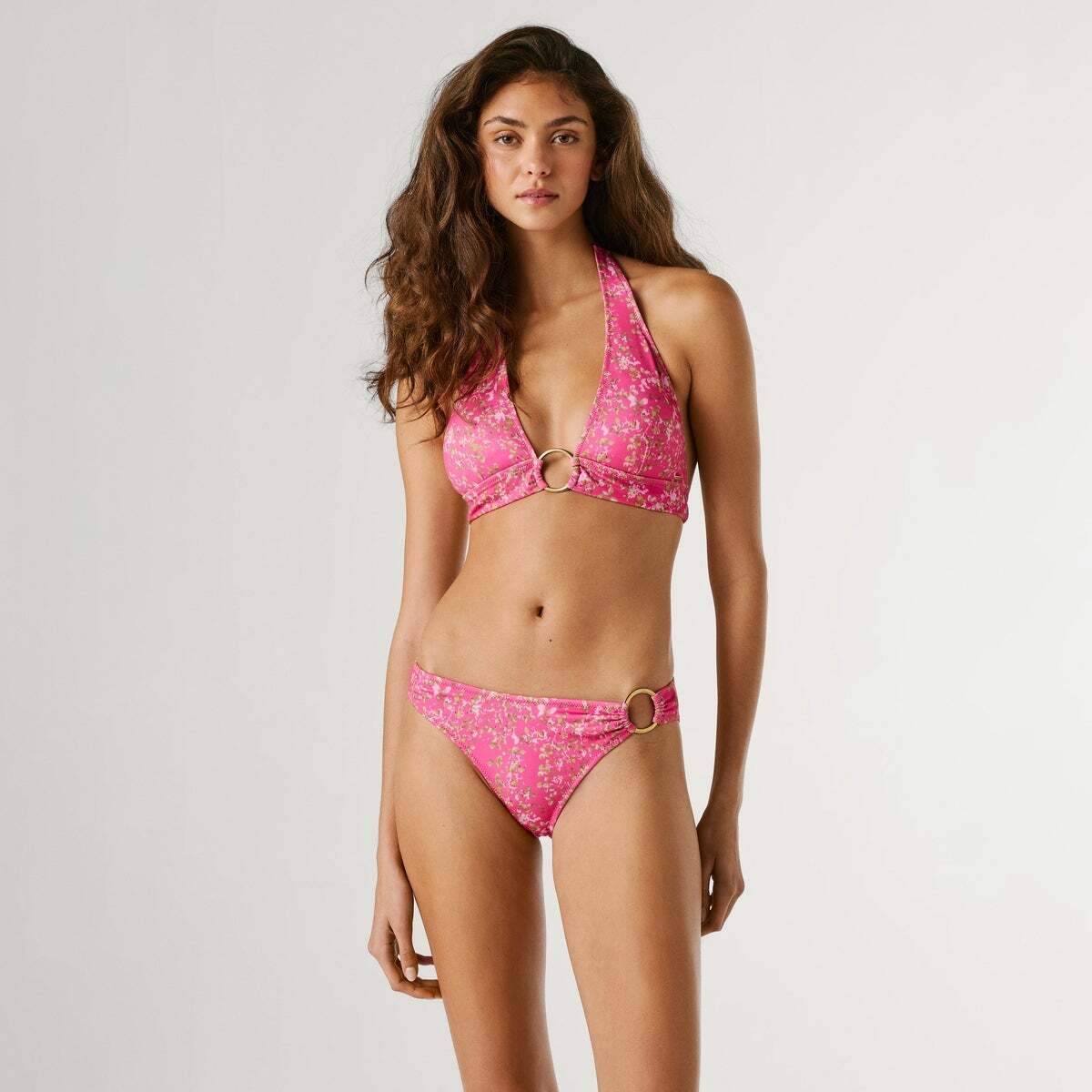 Culotte De Bikini À Fleurs fuchsia profond, PEPE JEANS
