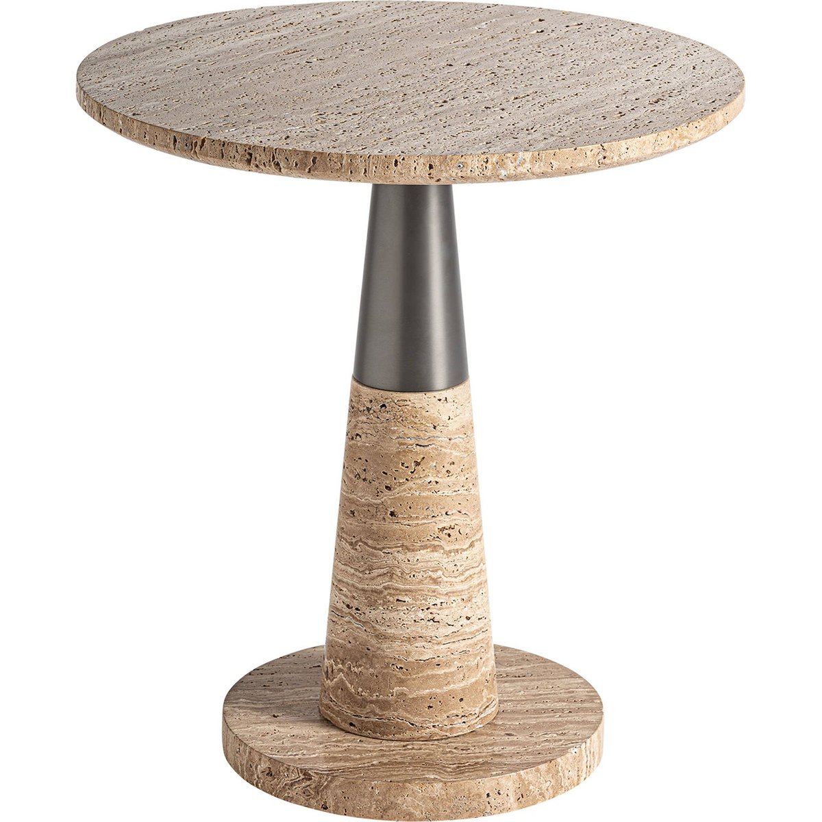 Table d'appoint ronde en marbre style vintage beige marbre naturel élégant, RECOLLECTION