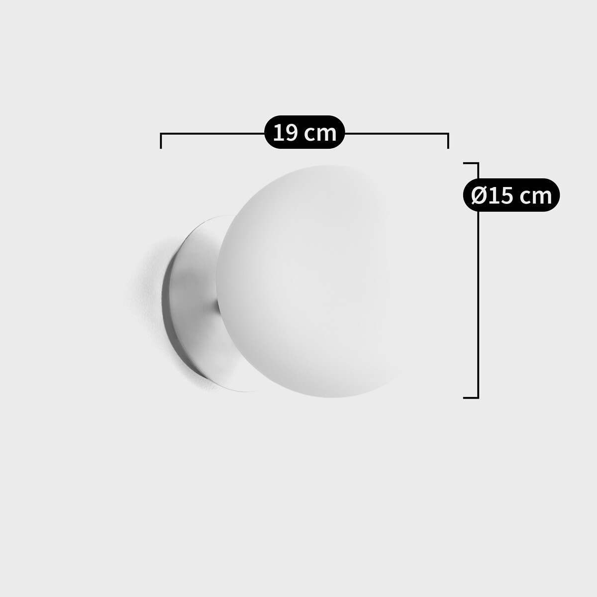 Applique ou plafonnier, en laiton et verre opaline, MORICIO blanc, LA REDOUTE INTERIEURS