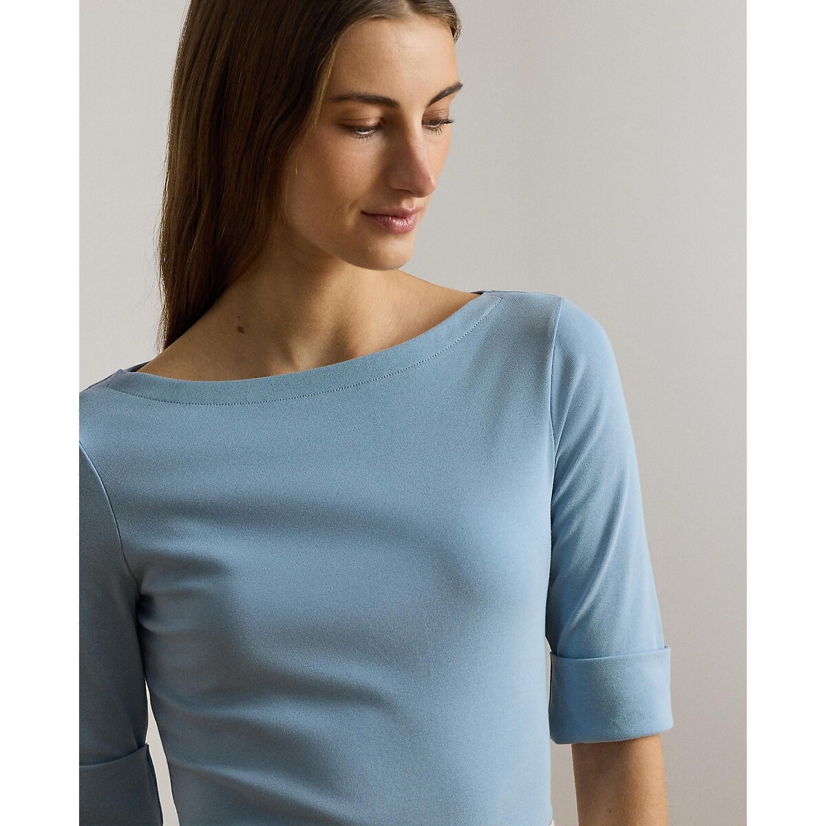 Judy Short Sleeve Boat Neck T-Shirt navy blue, LAUREN RALPH LAUREN