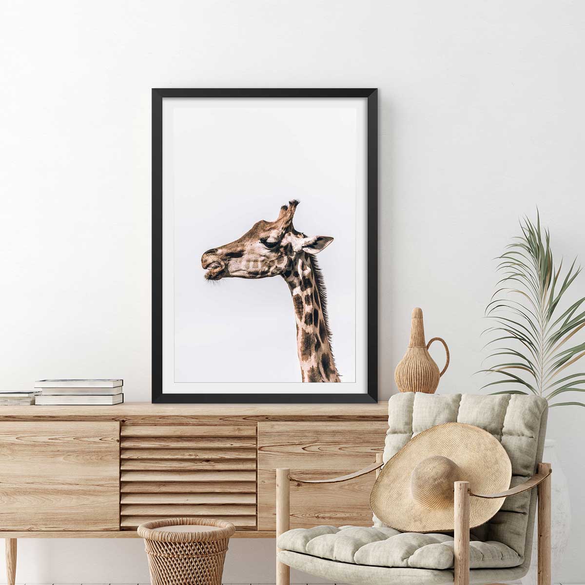 Affiche animaux prendre de la hauteur affiche + cadre en bois - noir, HEXOA