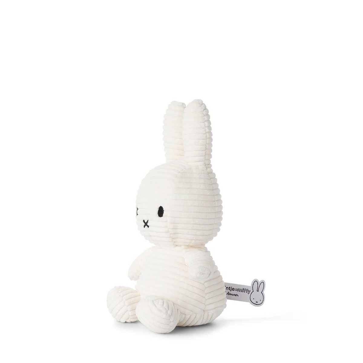 Peluche lapin Miffy velours côtelé éco blanc, BON TON TOYS