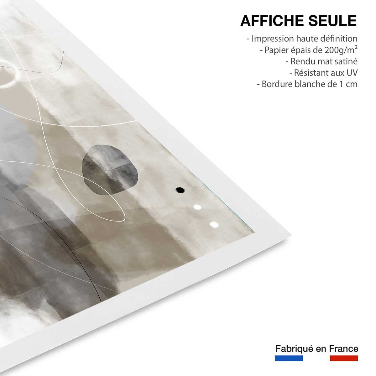 Affiche abstrait et soft line n°3 affiche seule, HEXOA