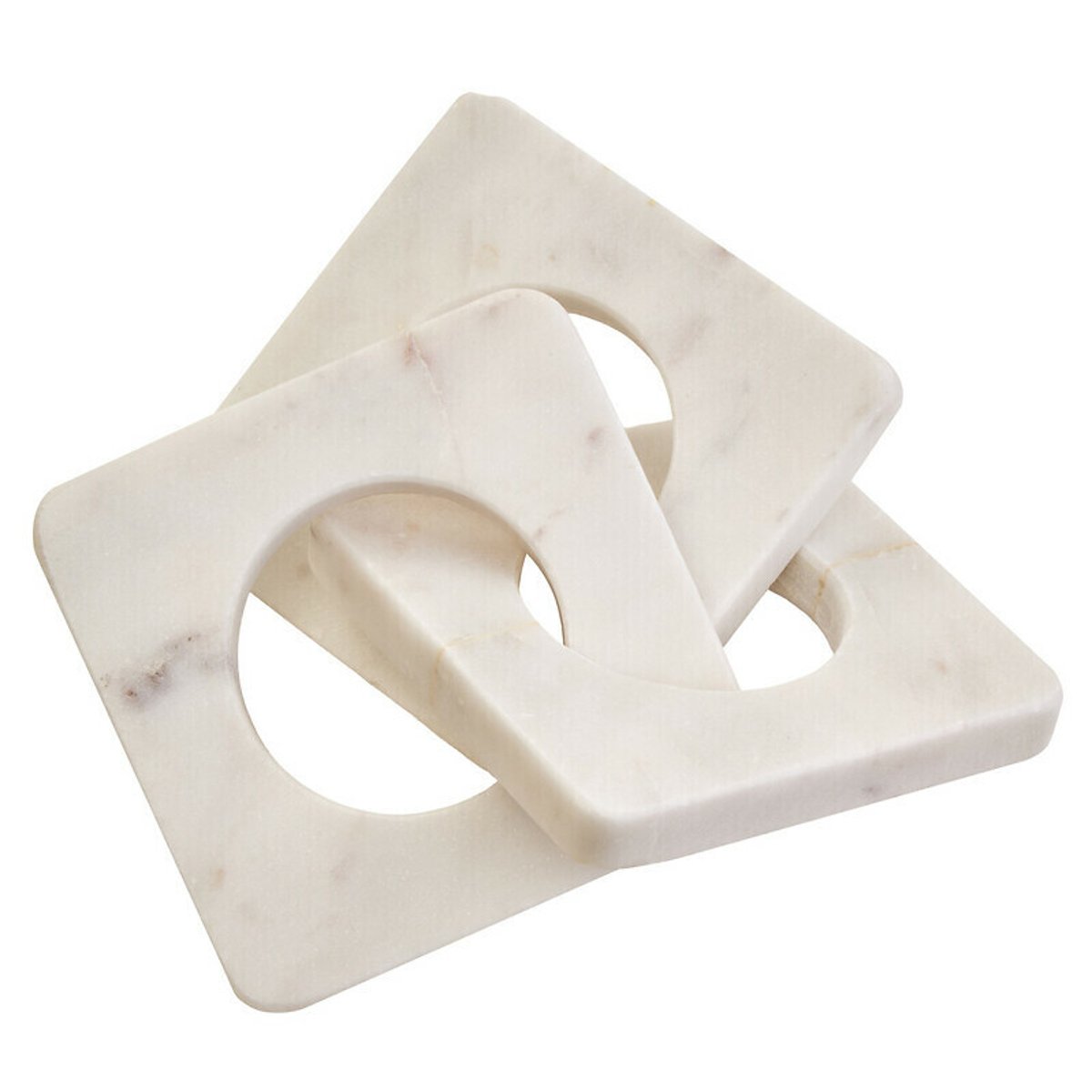 Decor Marble Three Link Square Chain in White white, FIFTY FIVE SOUTH