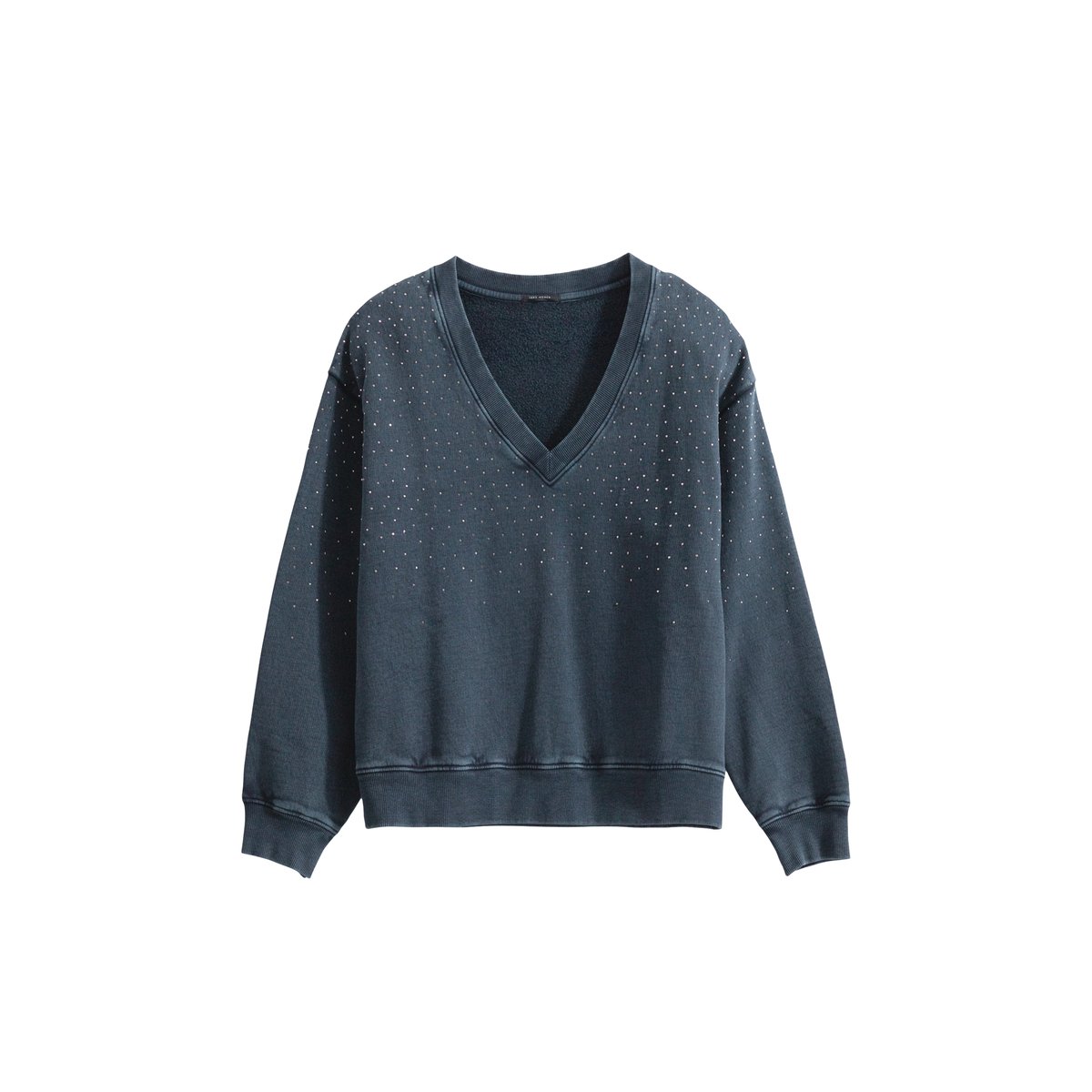 Sweat coton bio détails strass marine foncé, IKKS