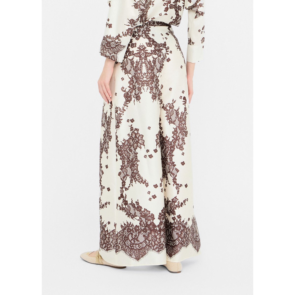 Pantalon en sergé imprimé marron, LIU JO