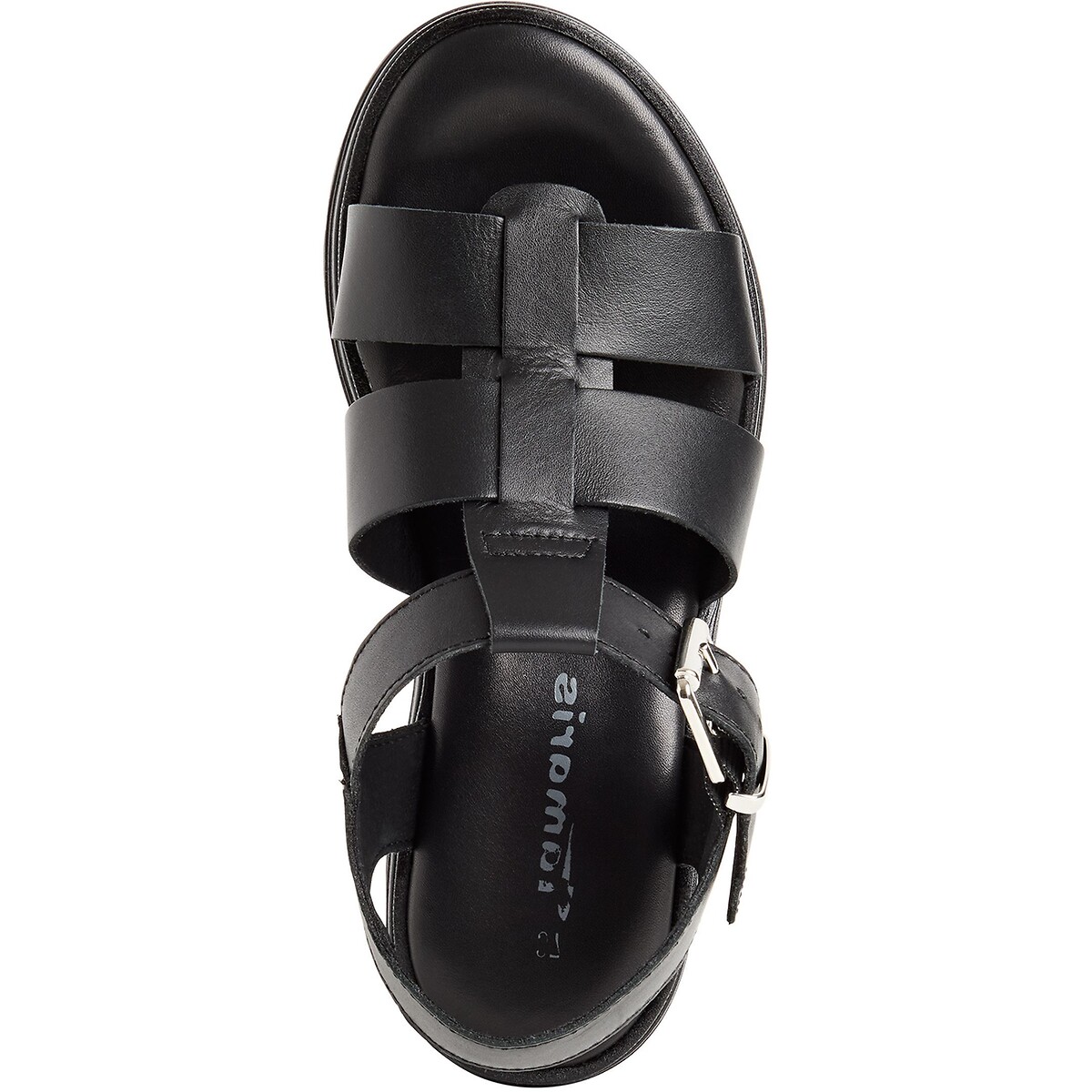 Chunky sandalen met hak, leer zwart, TAMARIS