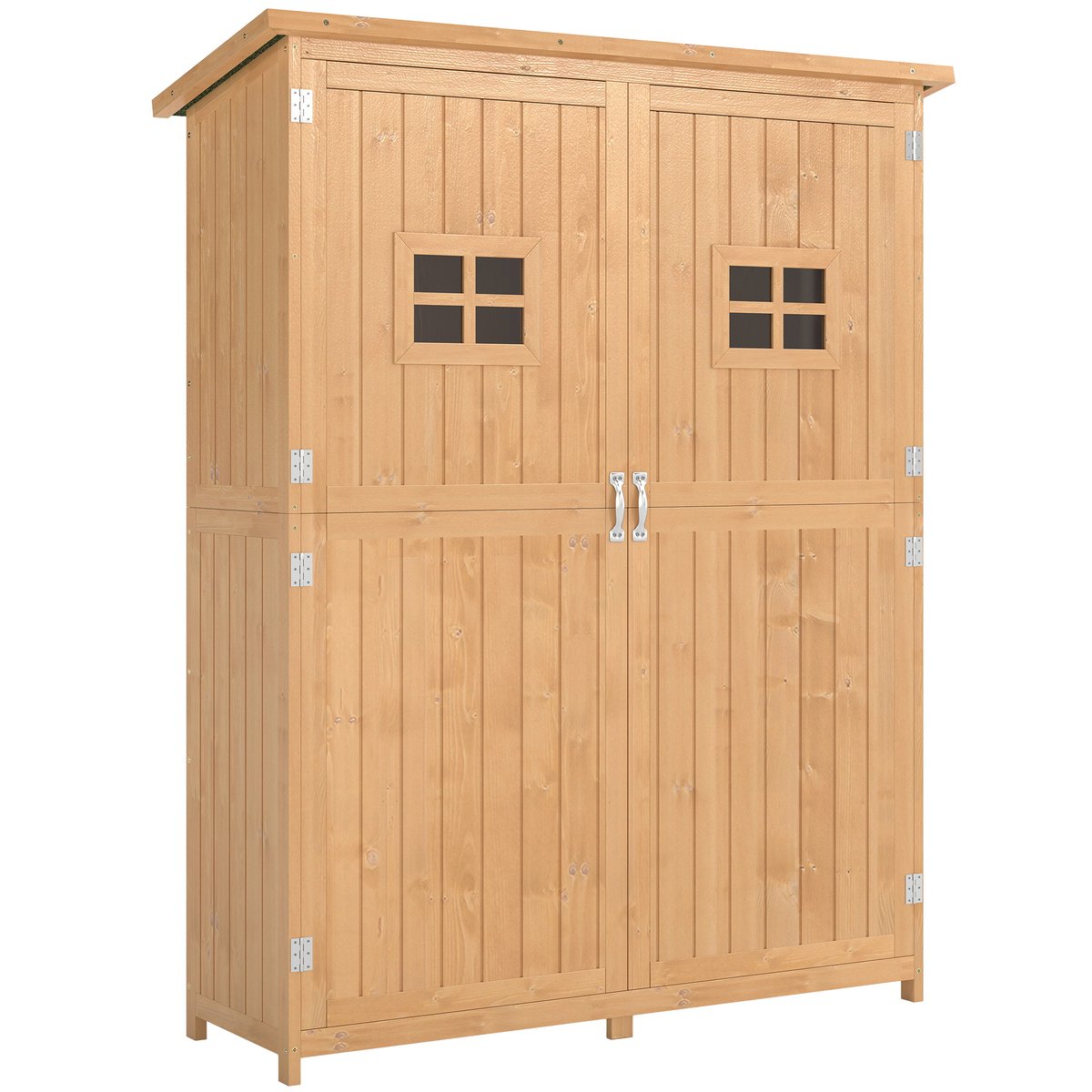 Abri de jardin Sapin Bois naturel marron, OUTSUNNY
