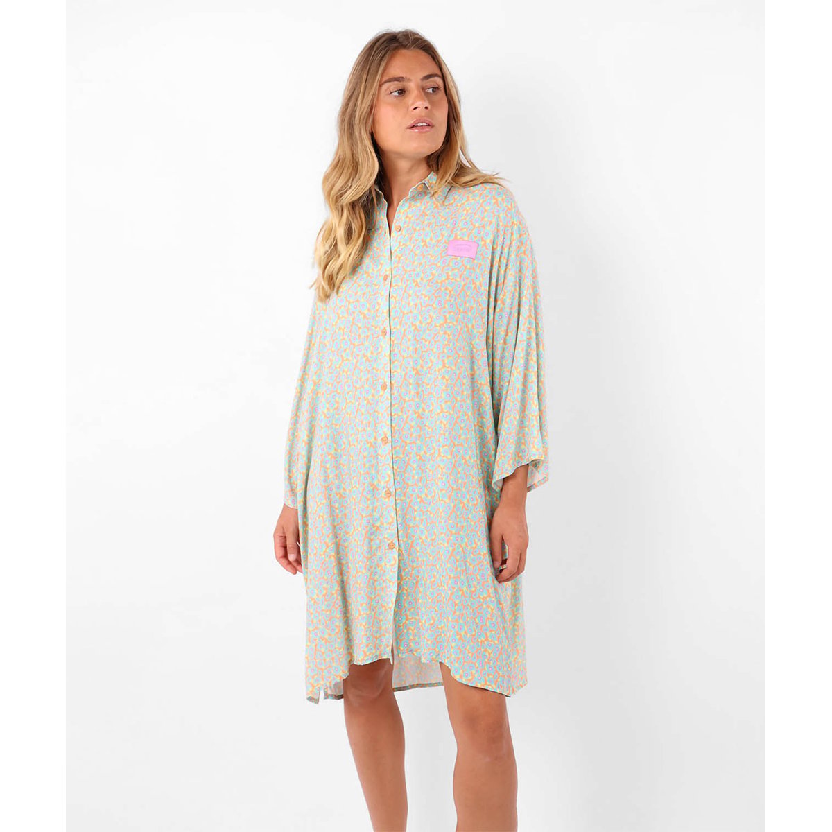 Robe chemise imprimée SAUDADE corail, OXBOW