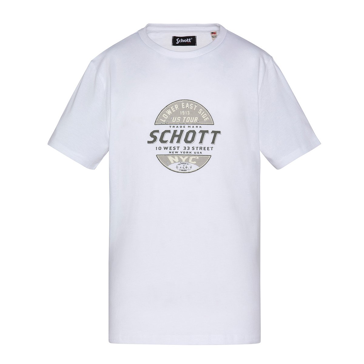 T-shirt imprimé enfant blanc, SCHOTT