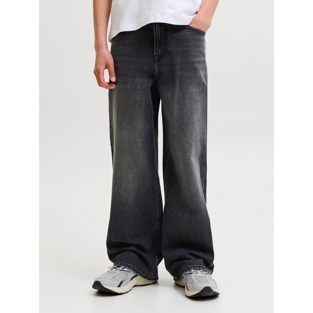 Jean large, DAVE black denim, JACK & JONES JUNIOR