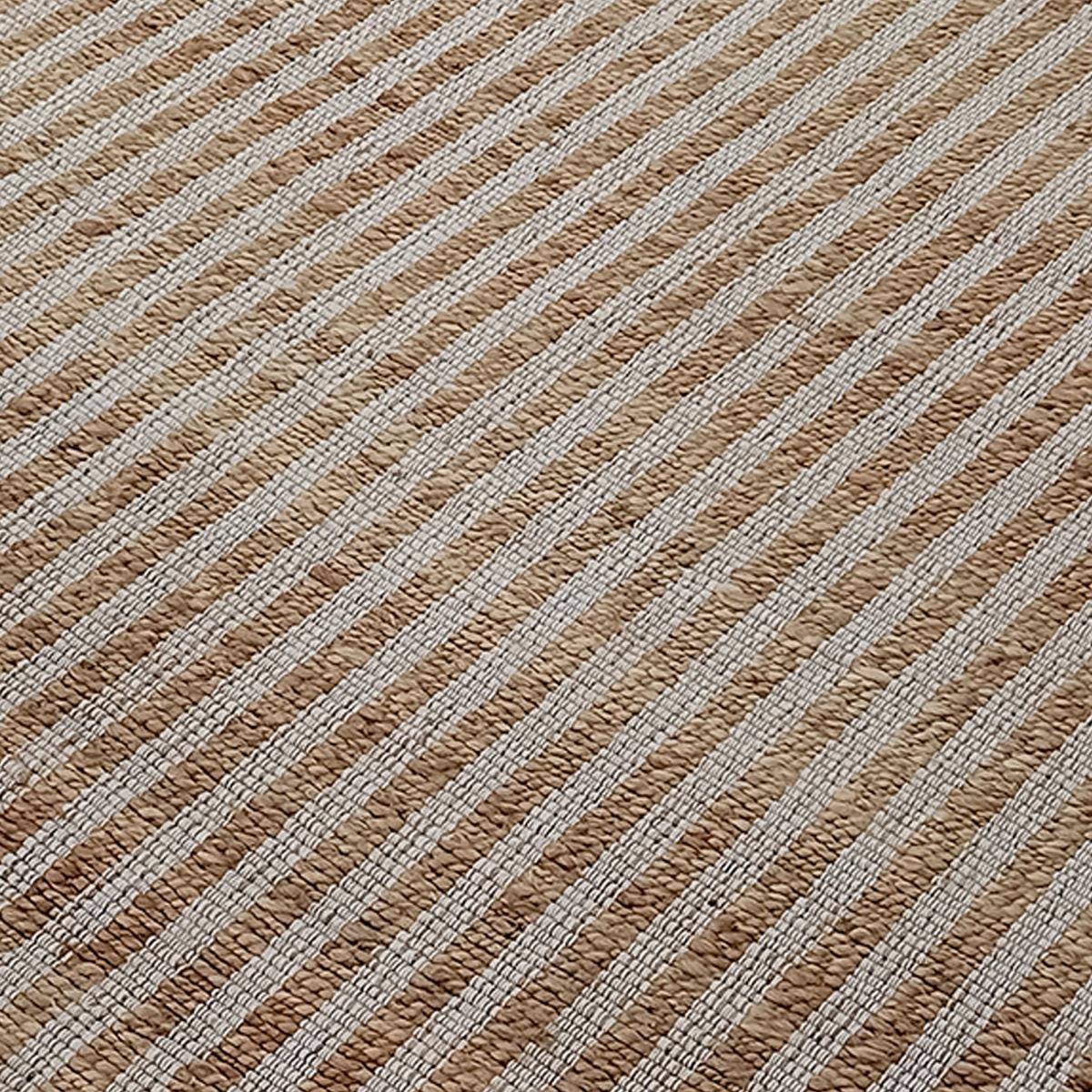 Tapis jute fait main motif faux uni VERTYJUTE beige, blanc, UN AMOUR DE TAPIS