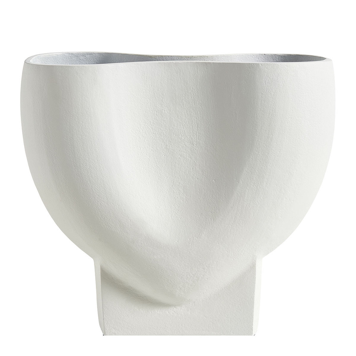 Vase métal 29x11x26 blanc, BLANC D’IVOIRE