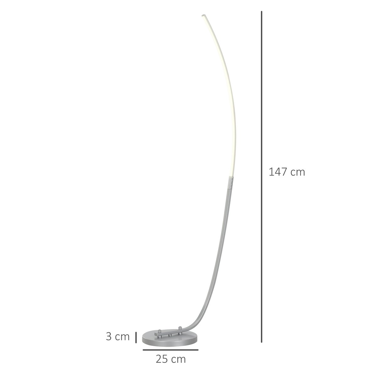 Lampadaire Aluminium Argent gris, HOMCOM