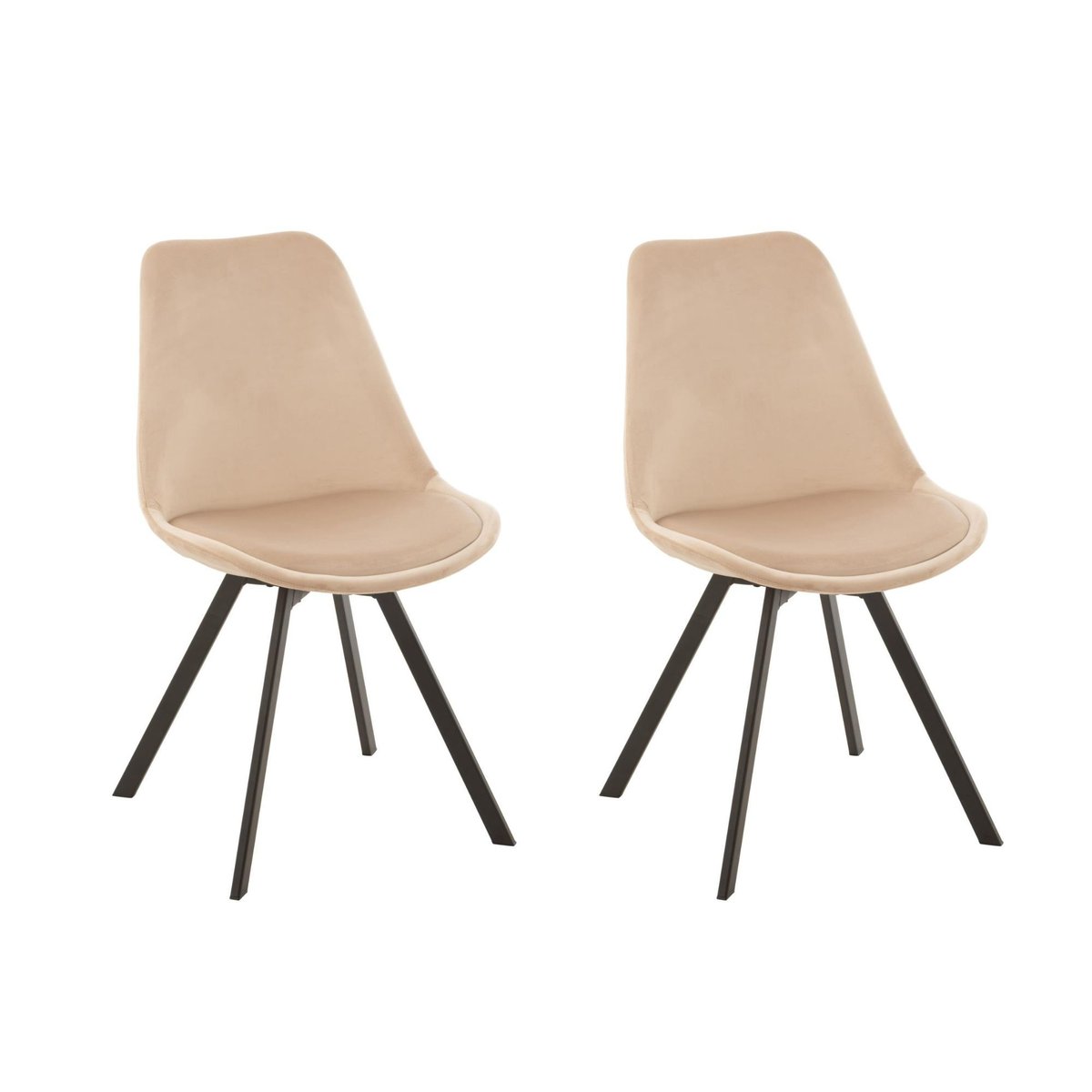 Chaises scandinaves en métal et velours (lot de 2) - ELENE marron, HELLIN, DEPUIS 1862
