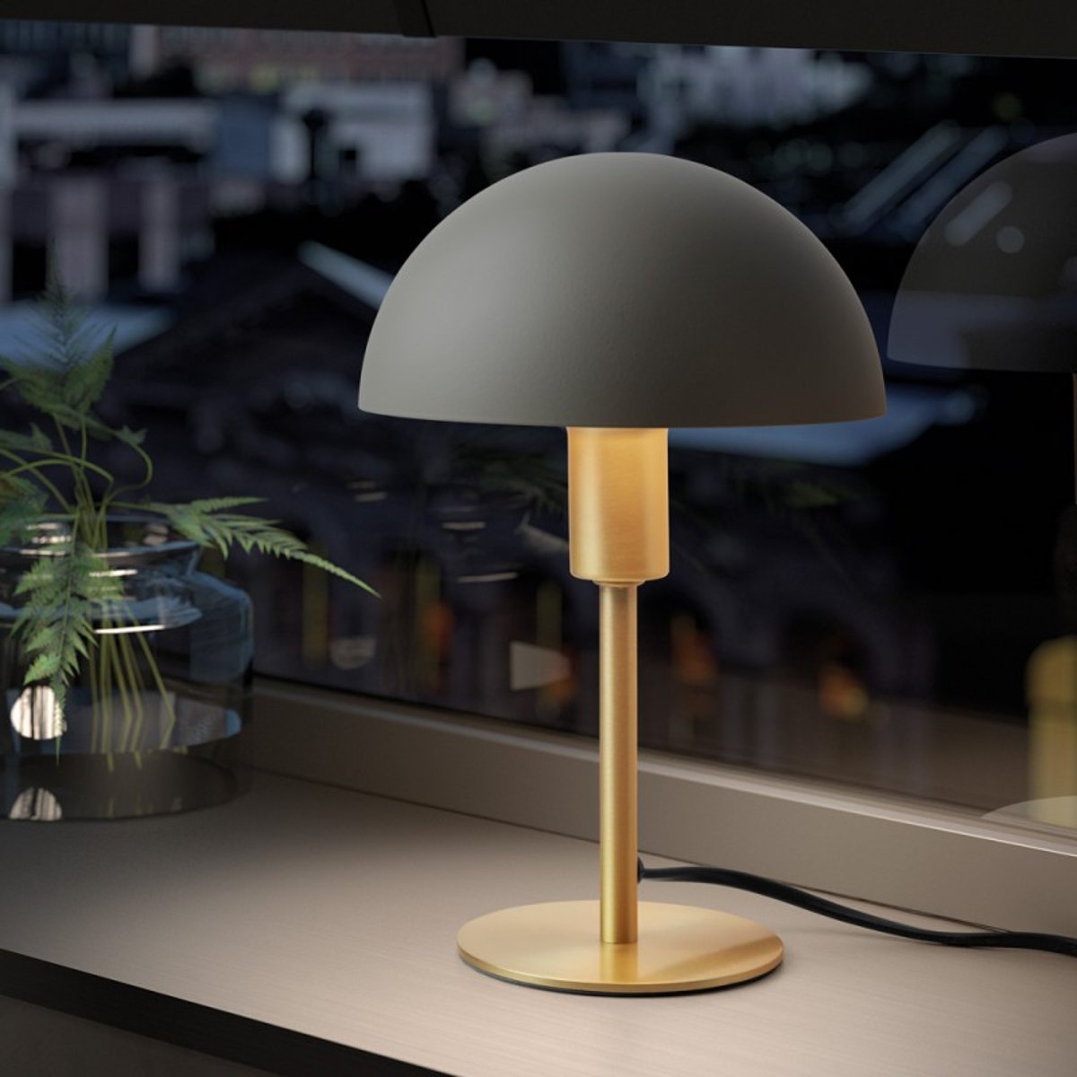 Lampe A Poser Poma Metal En Laiton Mat Et Abat-jour Crème laiton, MILLUMINE