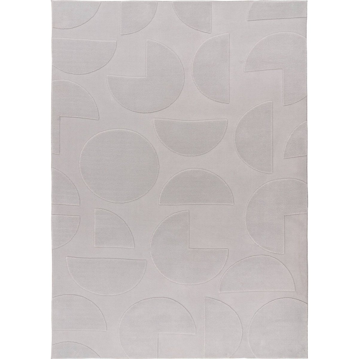 Tapis rectangulaire en polyester motif géométrique argent clair gris perle, ARTE ESPINA