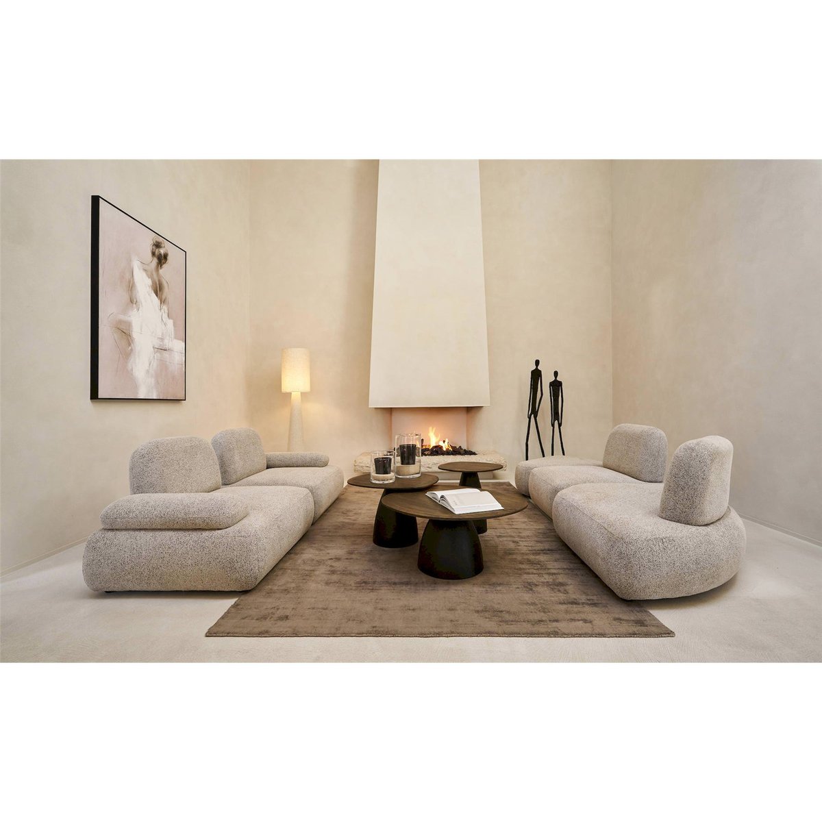 Tableau décoratif femme beige et blanc, RECOLLECTION