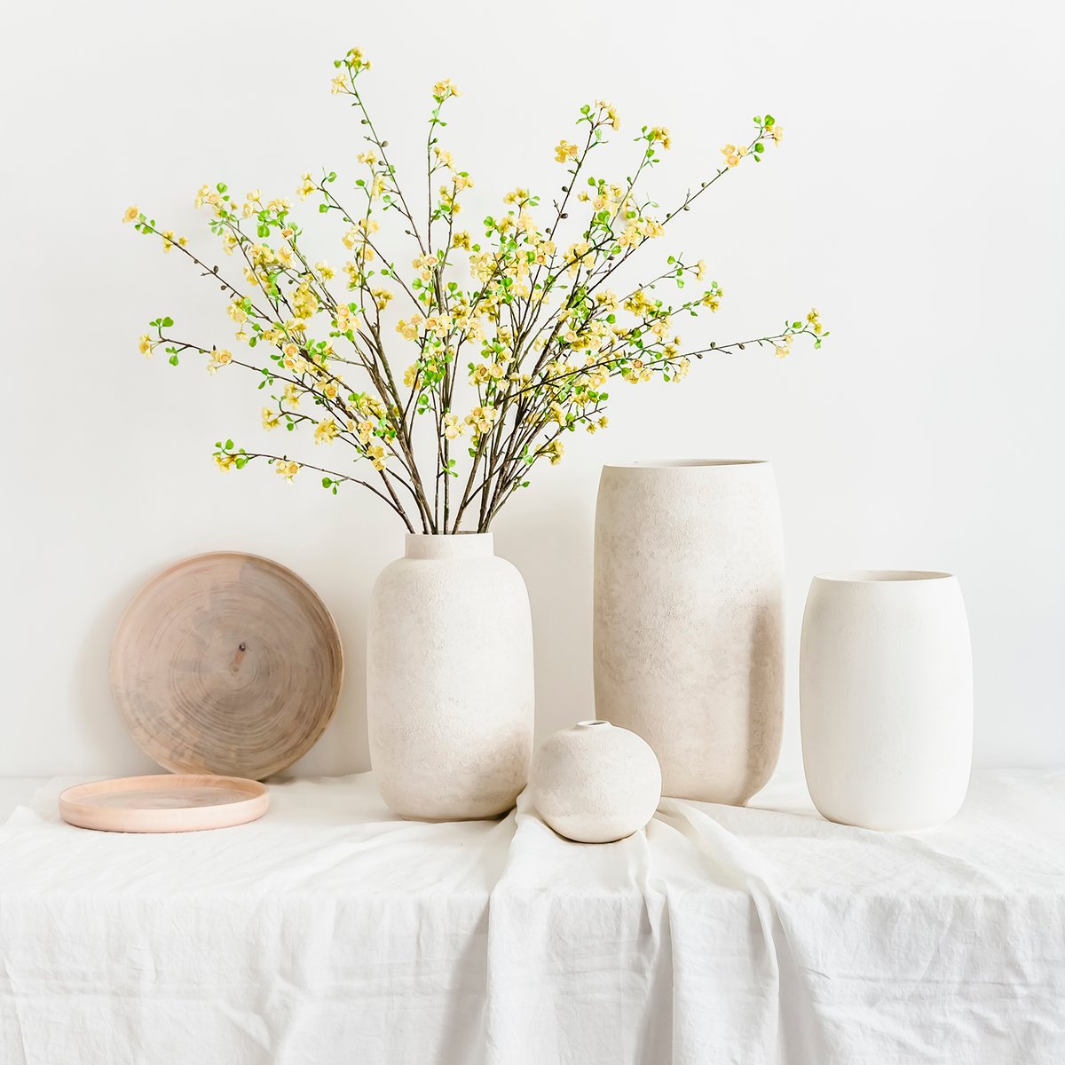 Vase haut 49 cm BULLET blanc, SP COLLECTION