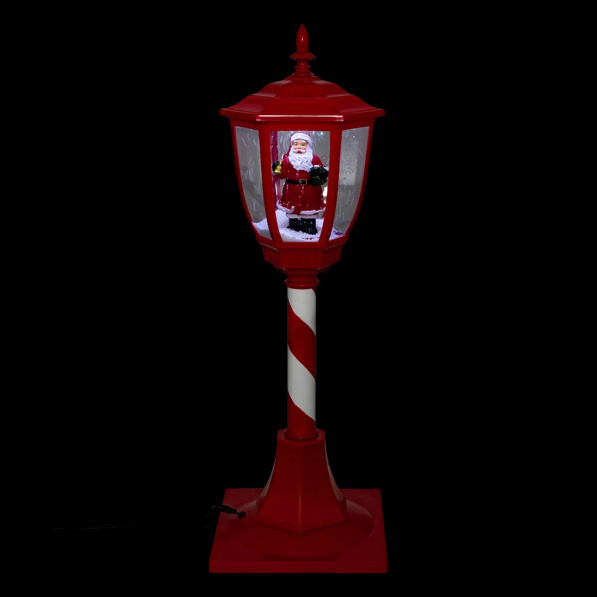 Décoration lanterne rouge H90cm 30 LED blanc froid à transfo rouge, FEERIC LIGHTS & CHRISTMAS