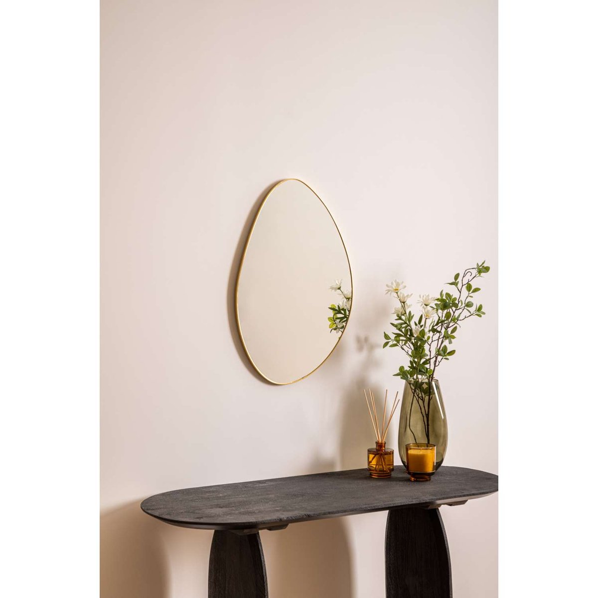 Miroir mural forme organique ROMAN or, ATMOSPHERA