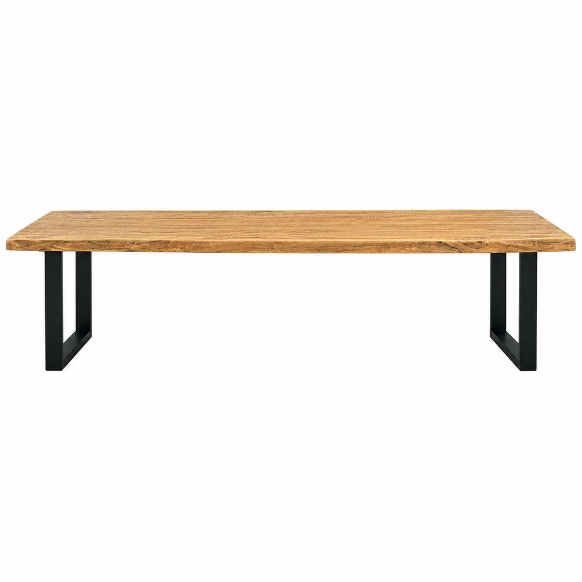 Table à manger bois de teck recyclé, pieds en U 300 cm TIMOR bois naturel, PIER IMPORT