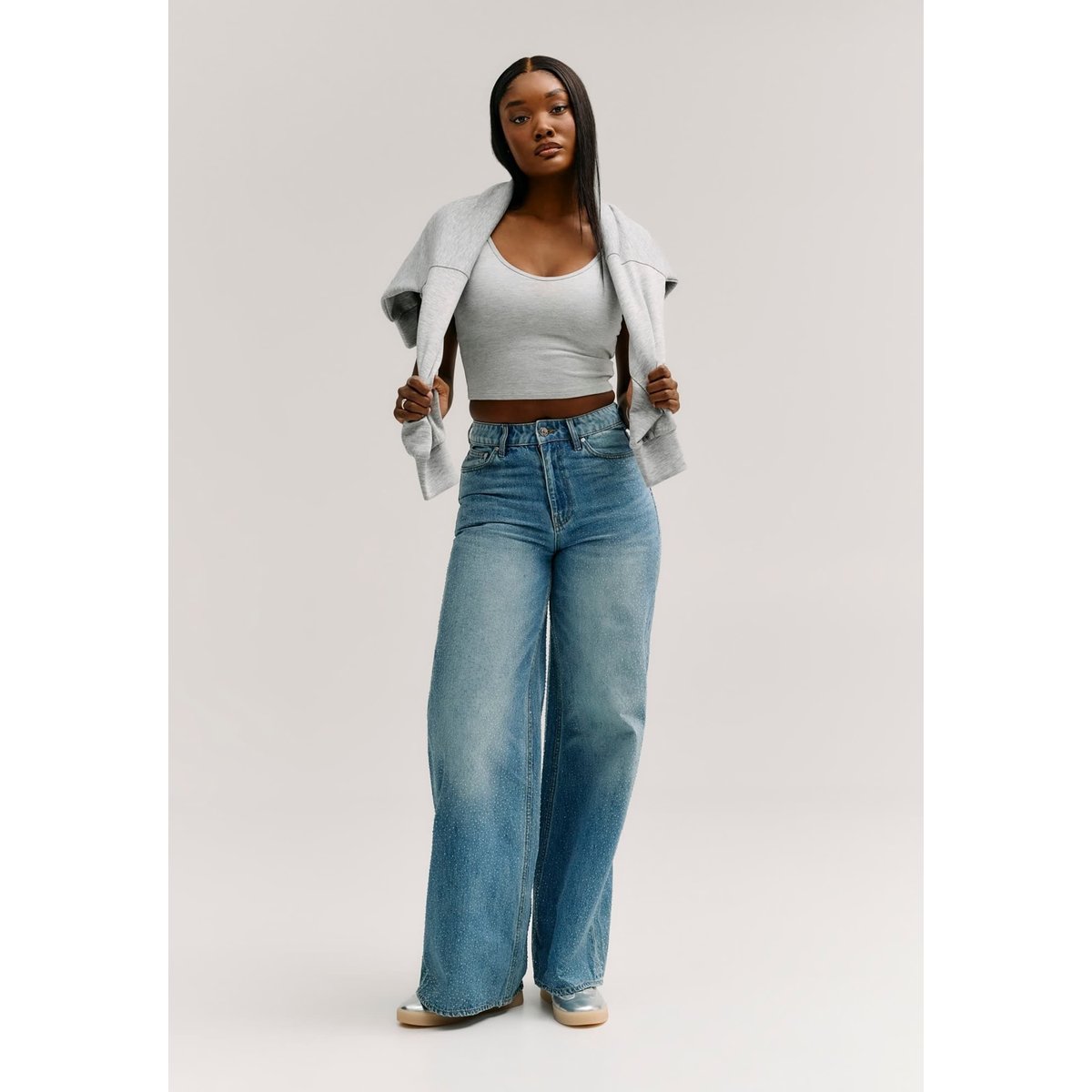 Jeans En Strass Alba bleu, GUESS