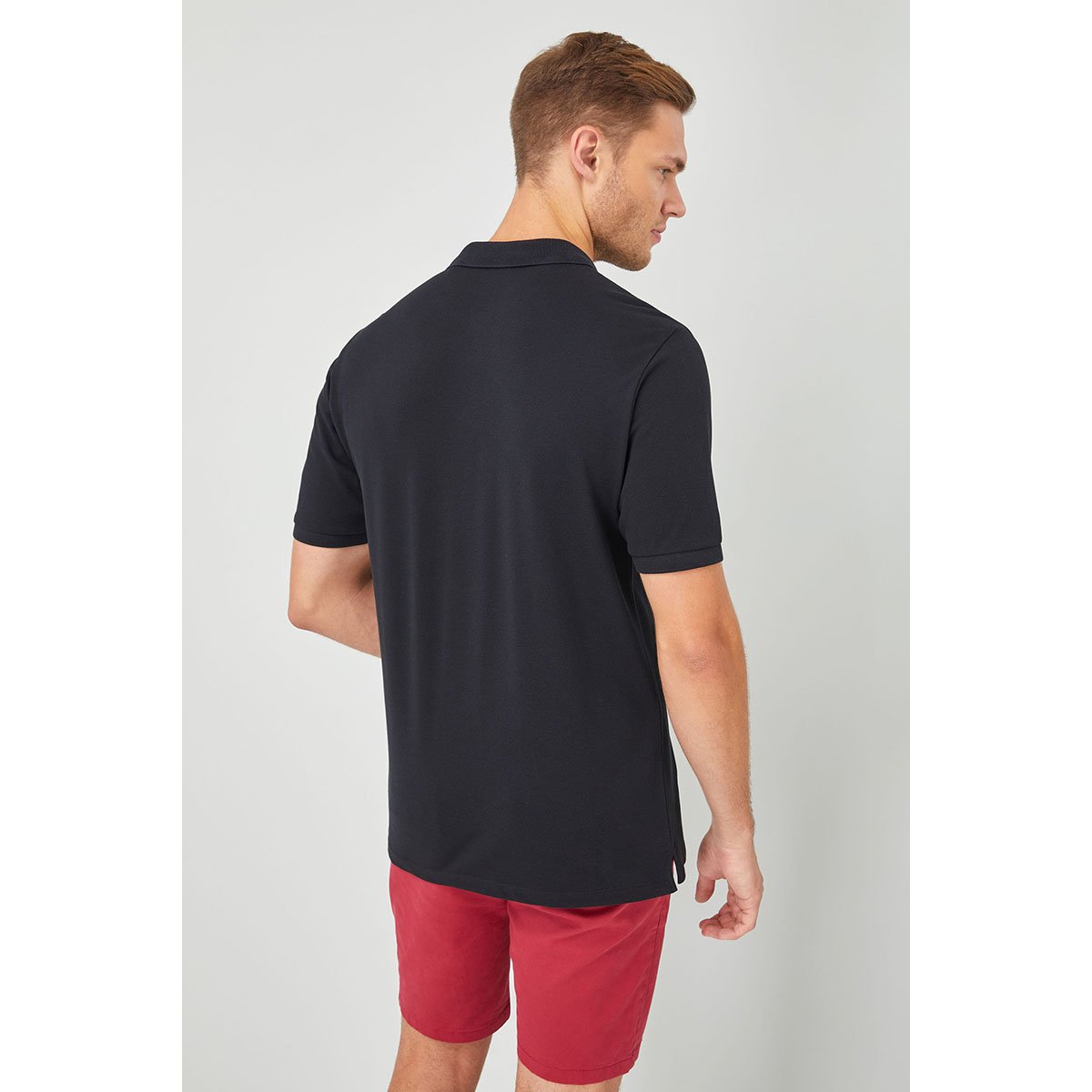 Polo En Piqué noir, NEXT