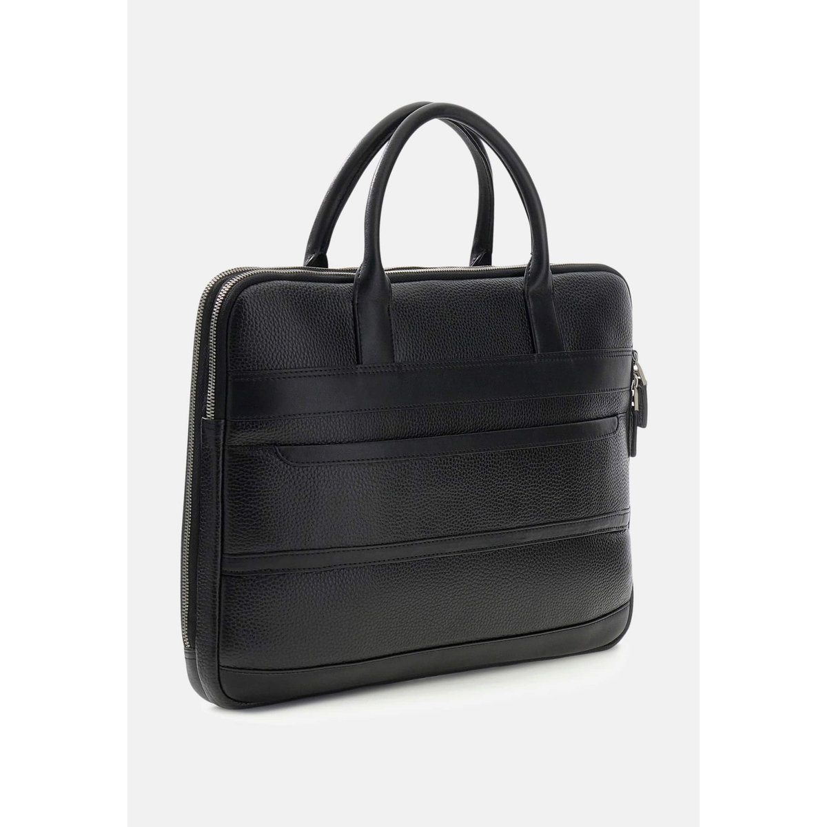 Sac En Cuir Véritable Monaco noir, GUESS