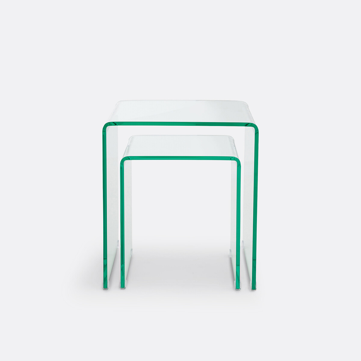 2er-Set Beistelltische Joan, gehärtetes Glas transparent, LA REDOUTE INTERIEURS