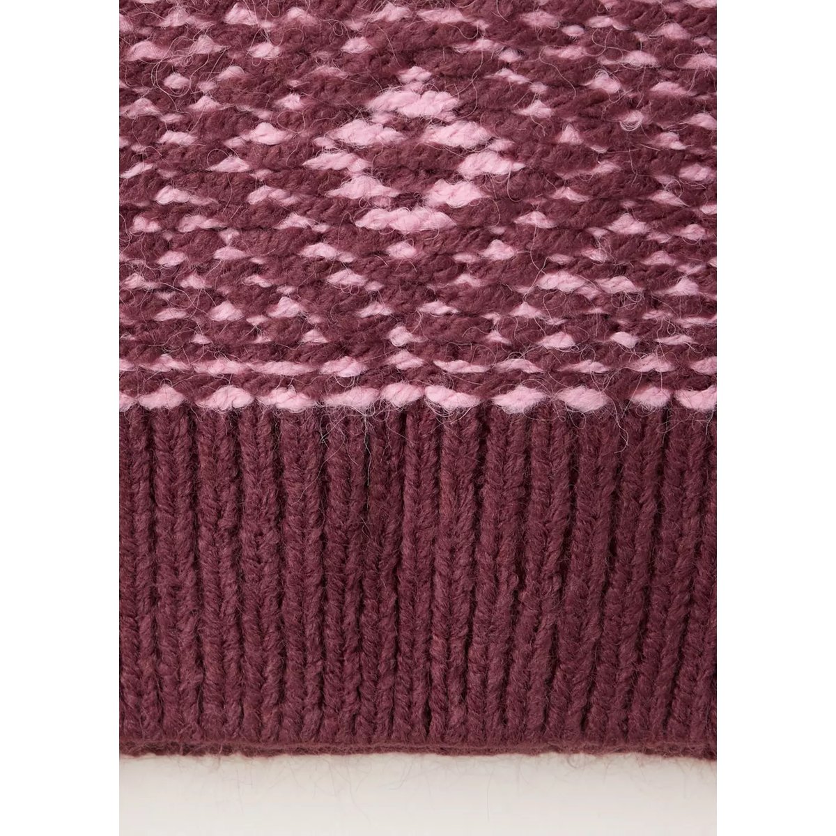 Pull-over motifs col rond bordeaux, MANGO TEEN