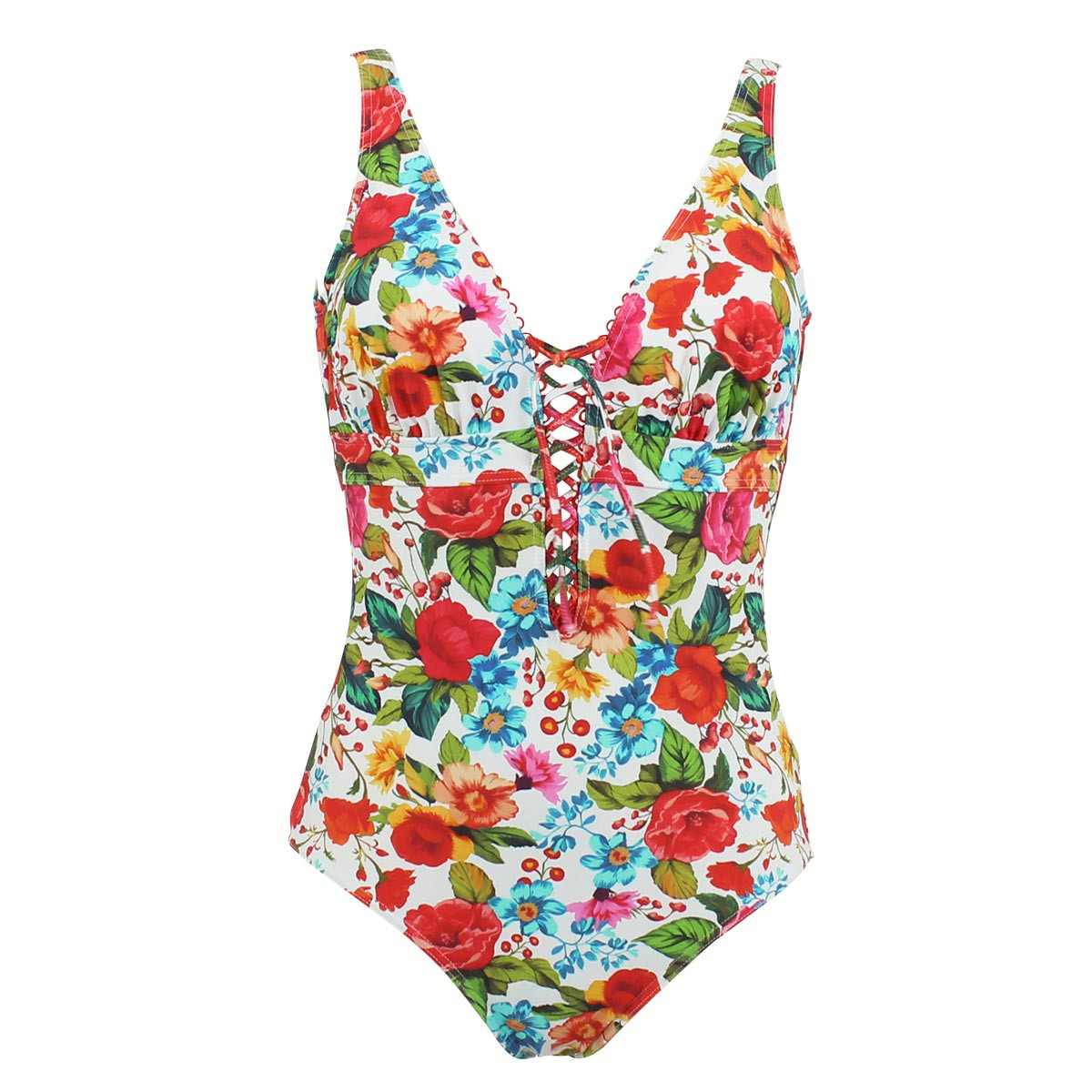 Maillot 1 pièce coques amovibles sculptant DONATELLA blanc, JANINE ROBIN