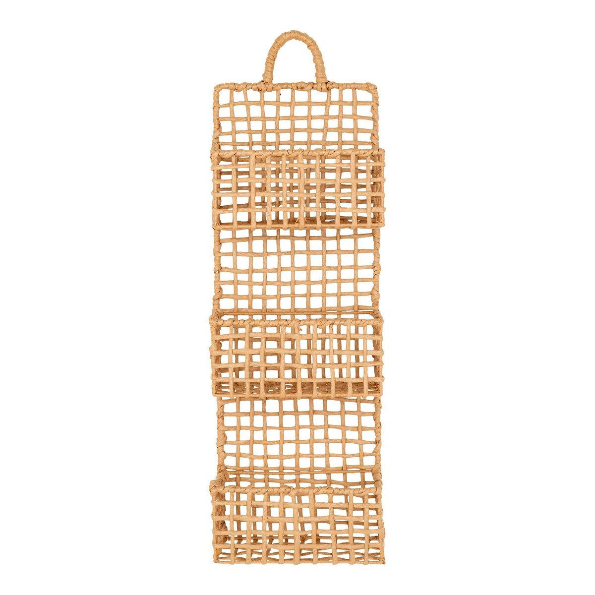 Etagère de rangement verticale en fibres naturelles, 3 paniers TALLINN beige, PIER IMPORT